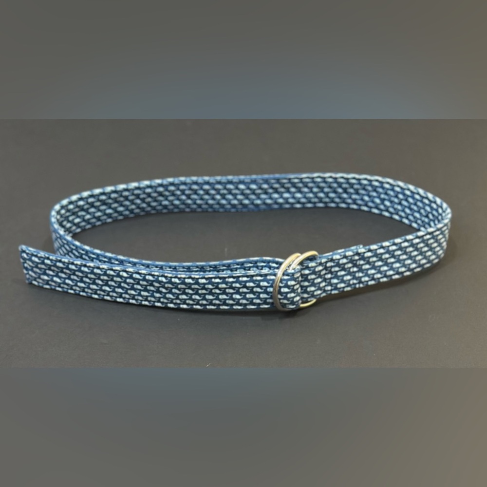 VTG 2000s Vineyard Vines Signature Whale Canvas Club Belt S
